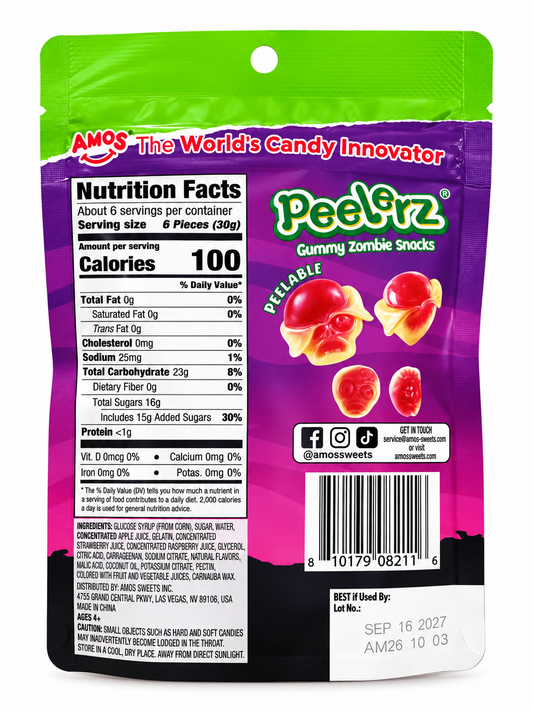 Amos Halloween Peelerz Zombie Snacks - 6oz