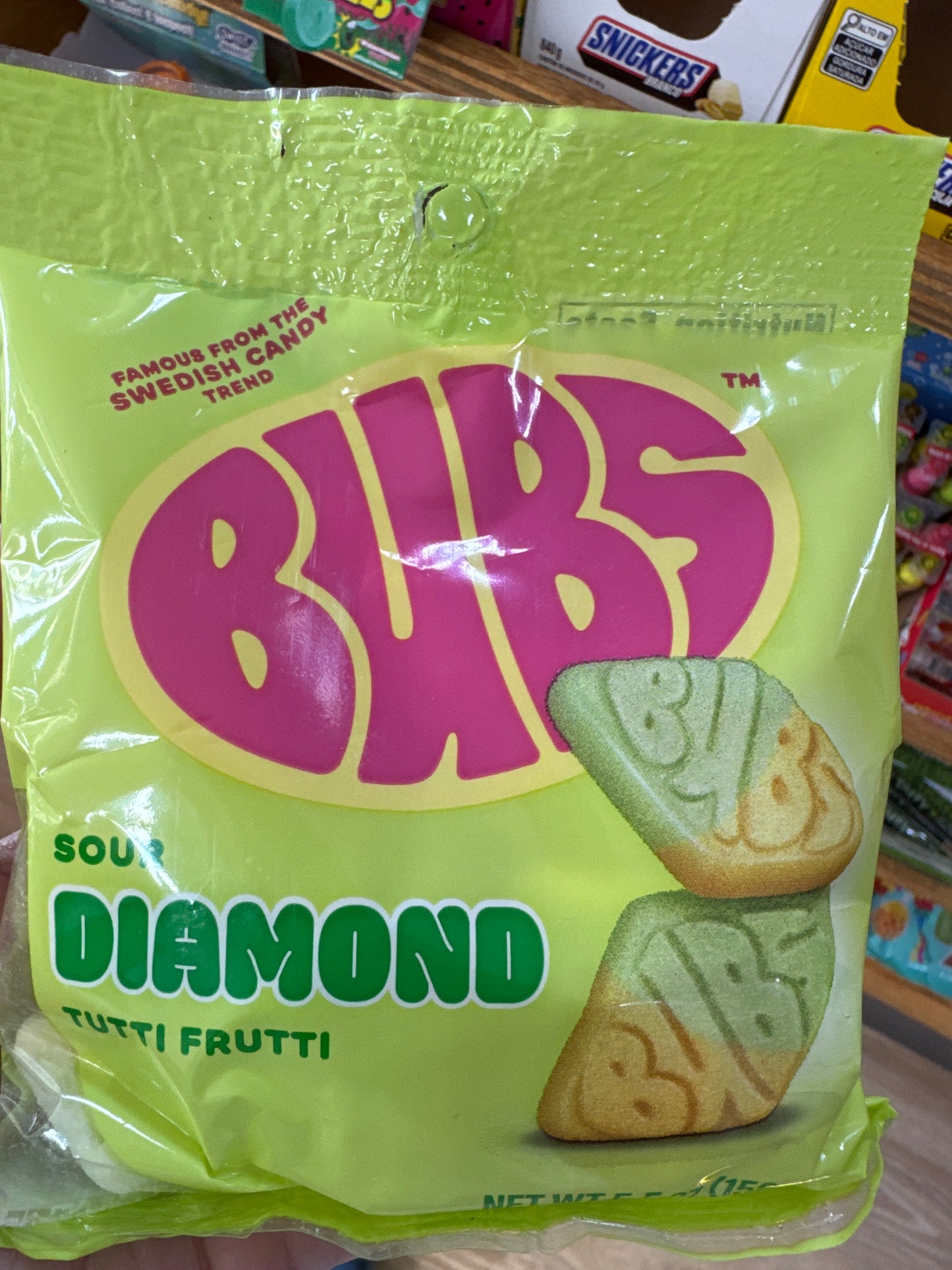 Bubs Sour Diamond Tutti Frutti Swedish Candy - 156g