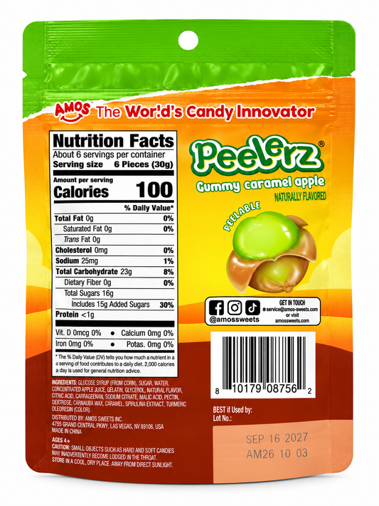 Amos Halloween Peelerz Caramel Apple - 6oz