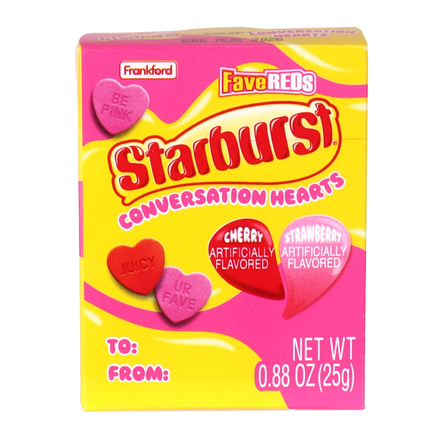 Starburst Conversation Hearts- 0 .88oz