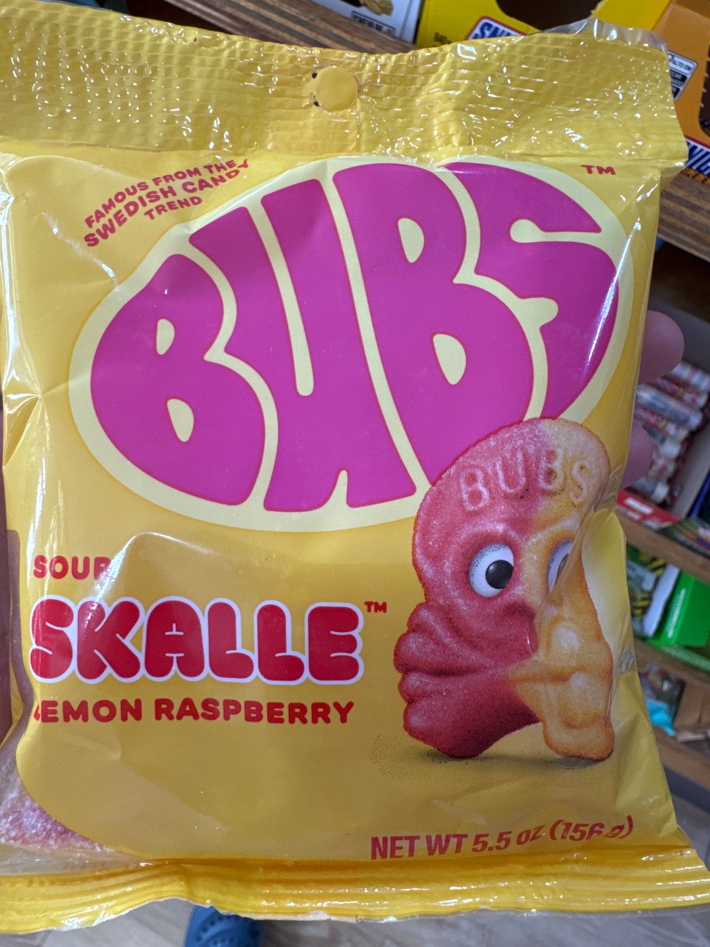 Bubs Sour Skulls Lemon Raspberry Swedish Candy - 156g