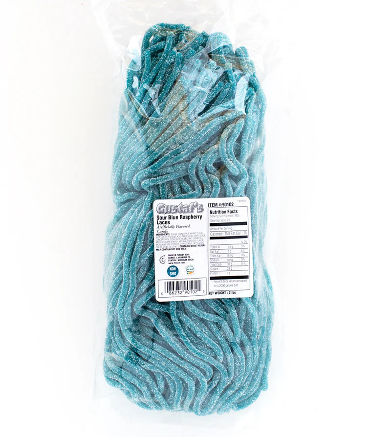 Gustaf Sour Blue Raspberry Laces - Turkey - 907g