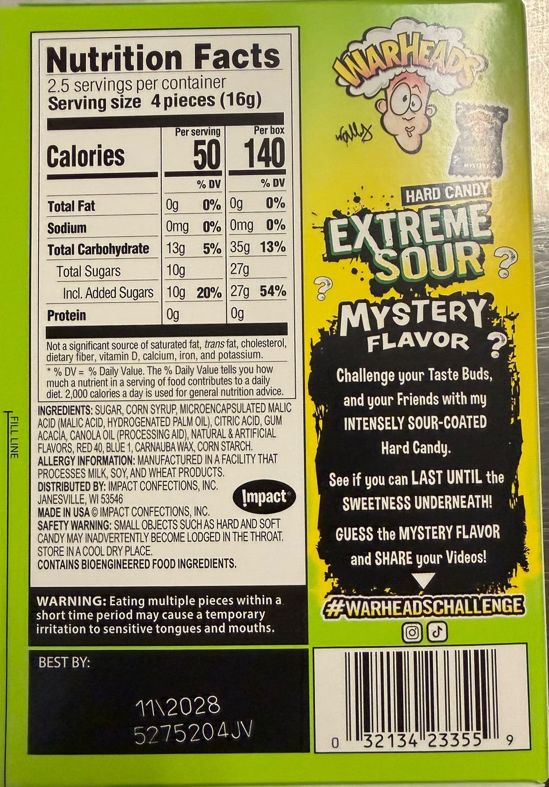WARHEADS Extreme Sour Mystery Hard Candy