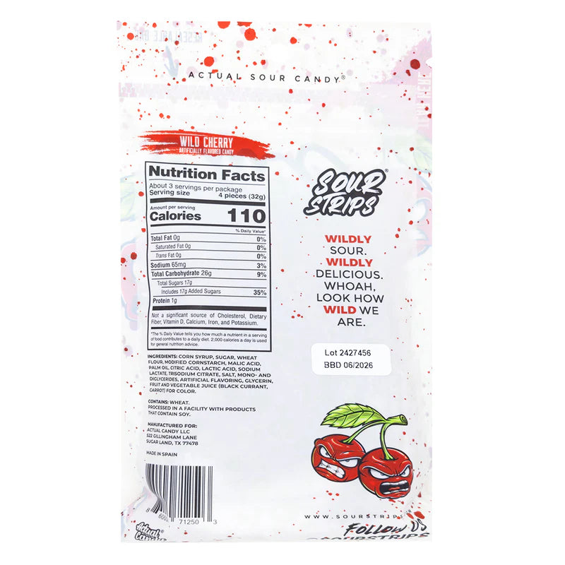 Sour Strips Wild Cherry - 96g