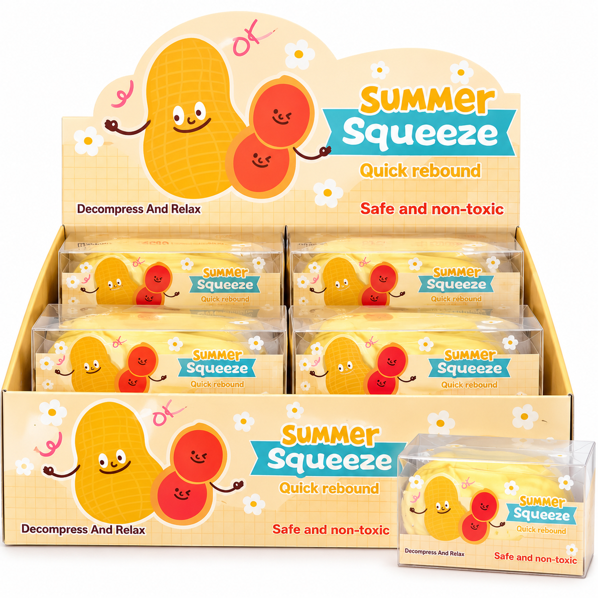 Summer Squeeze Soft Peanut & Bean Decompression Squishy Toy