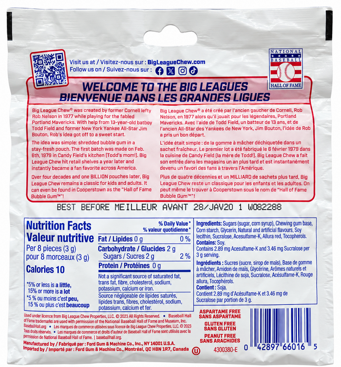 Big League Chew Bubble Gum-Outta Here Original