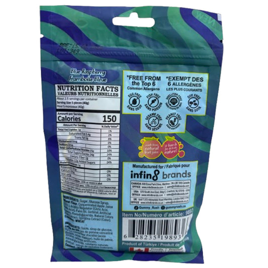 Gummy Rush Blue Raspberry Sour Belts (Halal) - 96g