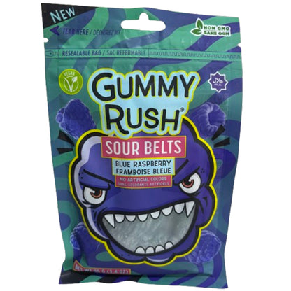 Gummy Rush Blue Raspberry Sour Belts (Halal) - 96g