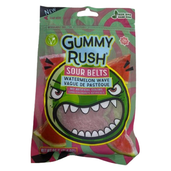 Gummy Rush Watermelon Wave Sour Belts (Halal) - 96g