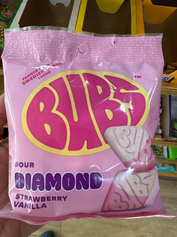 Bubs Sour Diamond Strawberry Vanilla Swedish Candy - 156g