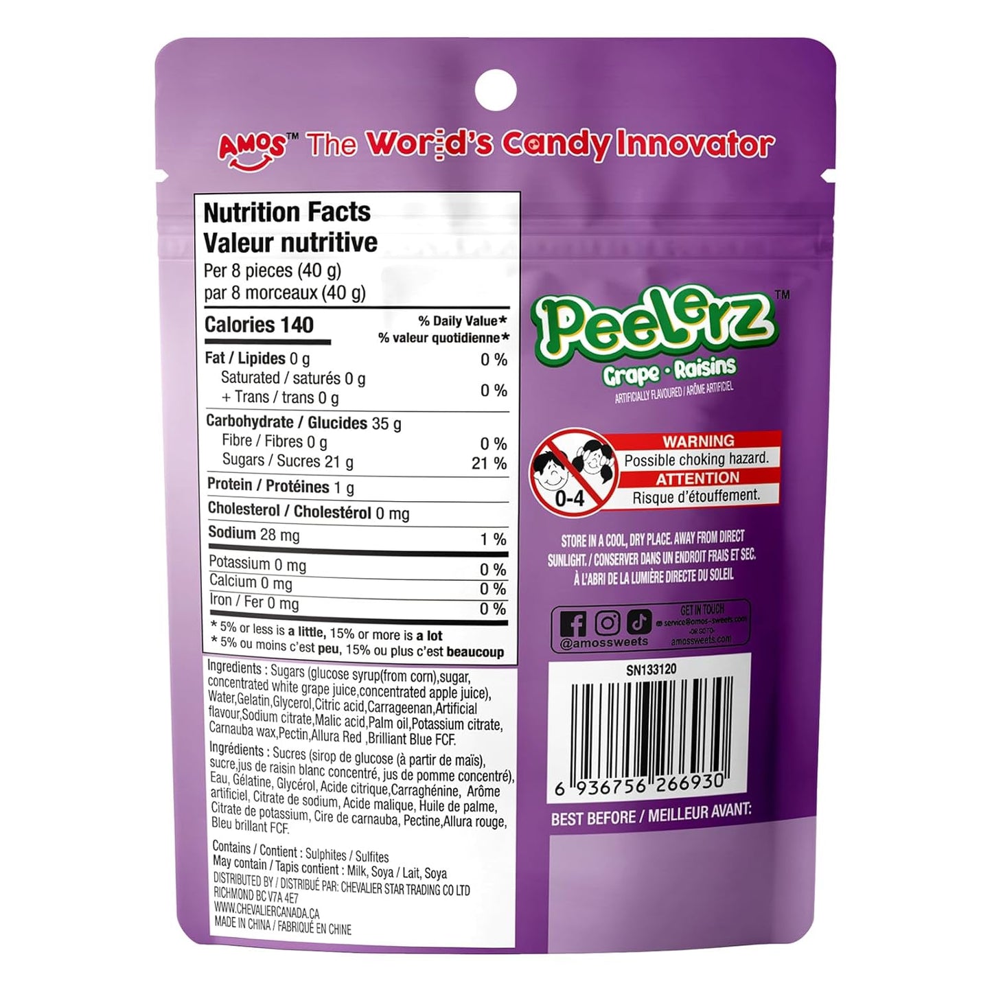 Amos Peelerz Grape - 170g