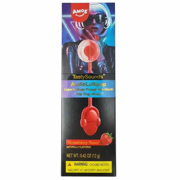 Amos Tasty Sounds Adio Lollipop Strawberry -12g
