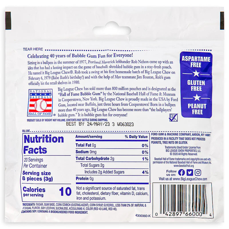 Big League Chew Original - 60g