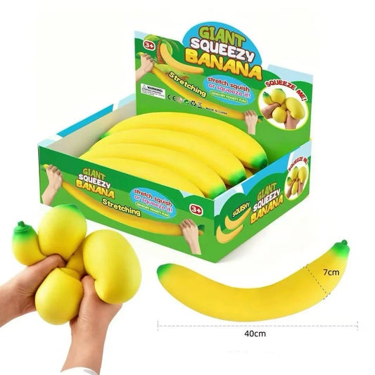 Yellow Banana Fluffy Slime Filled TPR Squishy Toy