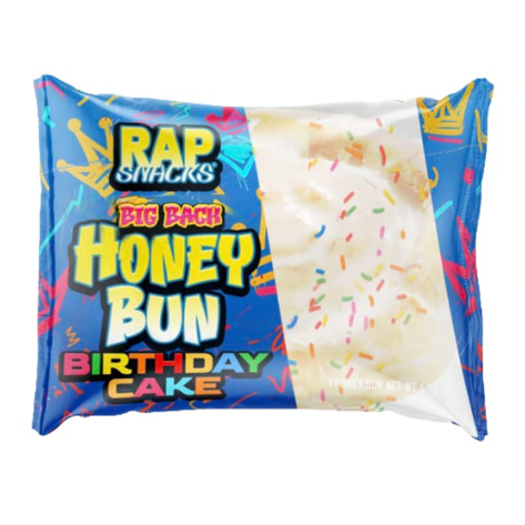 Rap Snacks Big Back Honey Buns Birthday Cake - 113g