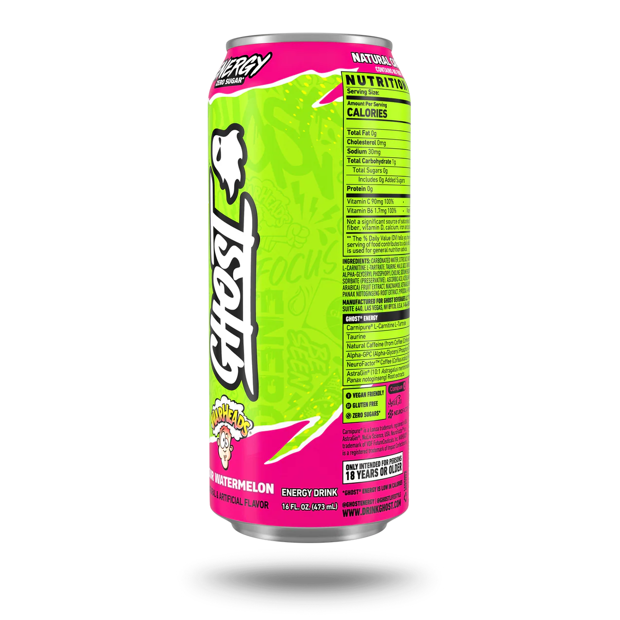 Ghost Energy Drinks, Warheads Sour Watermelon  - 473ml