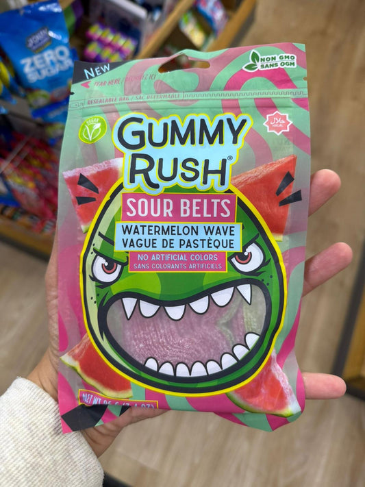 Gummy Rush Watermelon Wave Sour Belts (Halal) - 96g