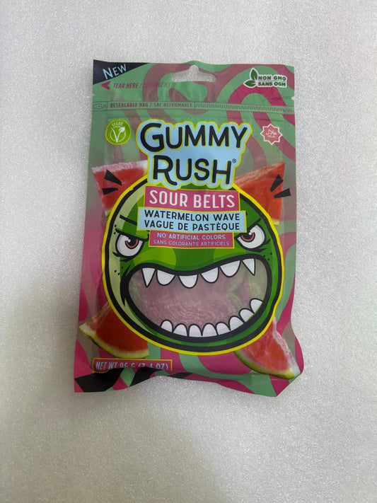 Gummy Rush Watermelon Wave Sour Belts (Halal) - 96g