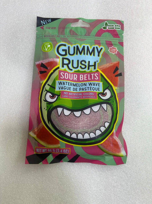 Gummy Rush Watermelon Wave Sour Belts (Halal) - 96g