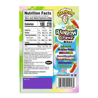 Warheads Sour Rainbow Chewz Bites - 85g