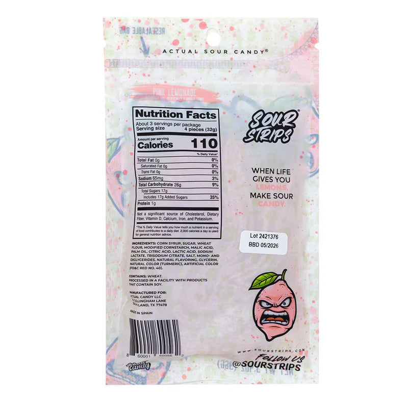 Sour Strips Pink Lemonade - 96g